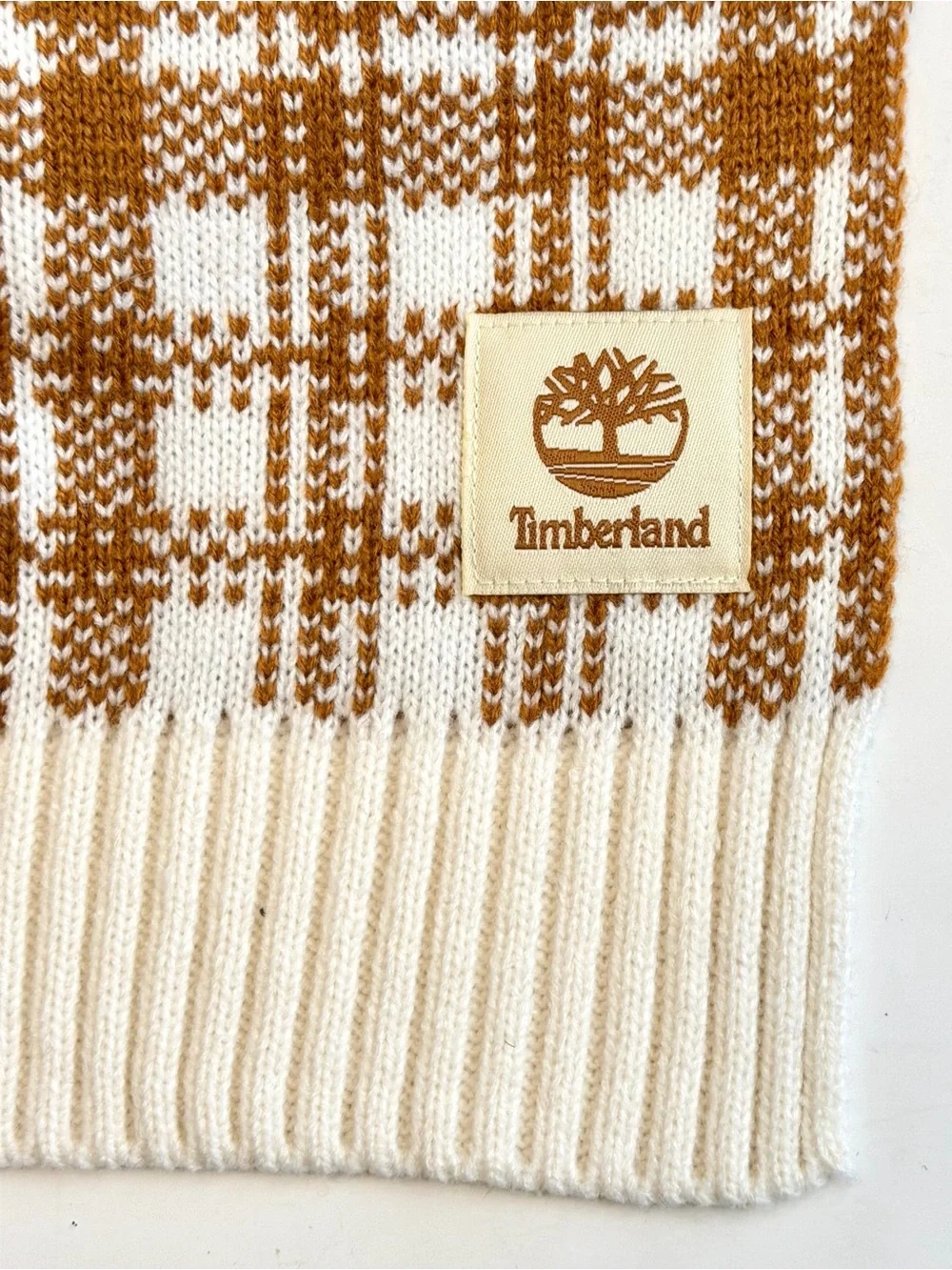 NWT Timberland Cozy Plaid Scarf in Wheat